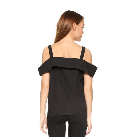 NWOT Clu Shopbop Off Shoulder Buttondown Top - Picture 2 of 3